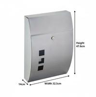 Boîte aux lettres murale extérieure moderne en acier avec serrure à clé pour jardin et appartement, accès par clé