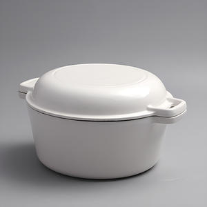 <span class=keywords><strong>Horno</strong></span> holandés de hierro fundido de 10 pulgadas al por mayor de fábrica, olla trenzada para hornear blanca y roja, <span class=keywords><strong>Horno</strong></span> Holandés de hierro fundido antiadherente con orejas dobles - Product Image 3