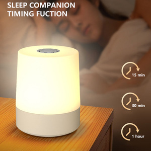 <b>Touch</b> Control LED Night Light Rechargeable USB Bedside <b>Lamp</b> Round Ambient Sleep Light Bedroom Table <b>Lamp</b> - Product Image 3