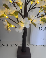 Lampe de table décorative rechargeable par USB, branche d'arbre, lampe décorative à LED, fleurs lumineuses pour la chambre, bureau