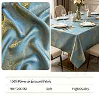 Tissu Jacquard 100% Polyester à Motifs Décoratifs, Anti-Taches, Grand Stock d'Usine, Idéal pour Tables d'Hôtels, Banquets et Événements de Mariage