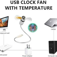 Nouveau ventilateur d'horloge USB avec fonction d'affichage de l'heure et de la température en temps réel, produits gadgets sympas pour ordinateur portable PC, livraison directe