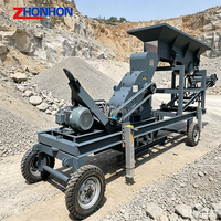Concasseur mobile à double étage de type remorqué, portable, avec moteur AC, capacité de 5 à 180 t/h pour les mines de charbon