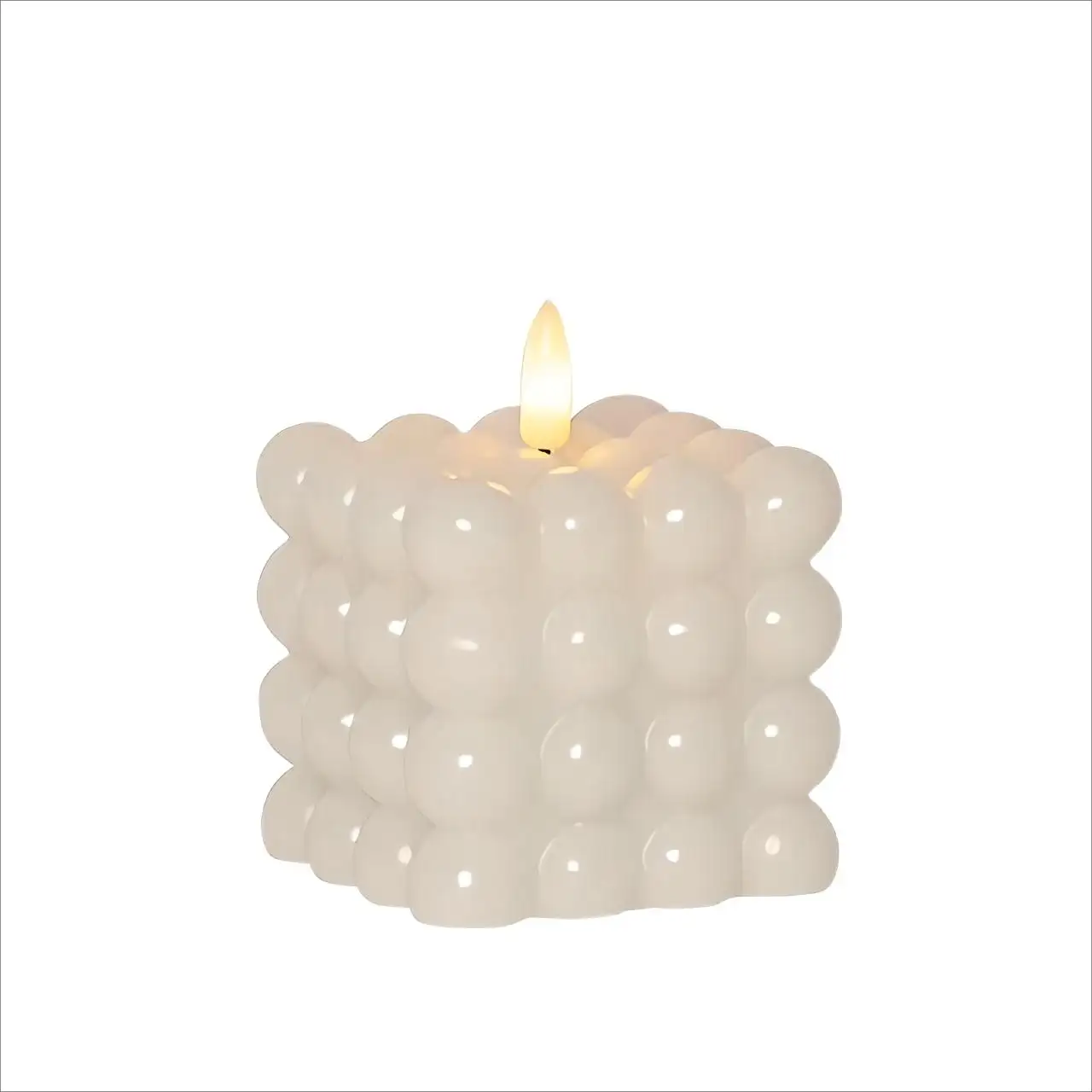 Home Decorative Elegant Real Wax Flickering Battery Bubble Flameless Led Candle With 3D Real Flame
