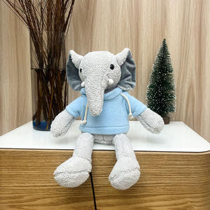 Peluche Elefante a Gambe Lunghe, Coperta per Neonati, Bambola Imbottita, Regalo Personalizzabile con Logo - Product Image 4