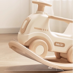 Многофункциональная мультяшная лошадь для домашнего использования, детская пластиковая игрушка для катания с плюшевой балансировкой с колесами - Product Image 6