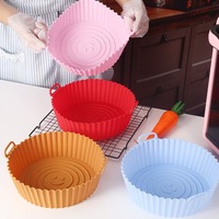 Smile Face Doublure de friteuse à air en silicone Plateau de cuisson Pot en silicone Doublures de panier de friteuse Pot réutilisable Plateau de cuisson Four