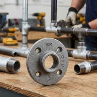 Système d'incendie à jet d'eau à basse pression, galvanisé à chaud, avec raccord flexible de haute qualité en fonte malléable, à bride BSPT/NPT