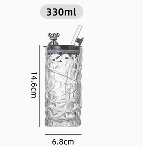 Tasses à thé/café/jus en verre de 350 ml avec paille pour boissons chaudes et froides – Prix usine - Product Image 3