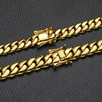 Vente en gros Collier et Bracelet Cuban Link Miami massif 10mm-22mm pour Hommes, style Hip Hop, en Laiton plaqué or 14k 18k avec Zircon