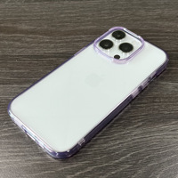 Casing ponsel transparan untuk iphone, casing ponsel transparan bahan TPU, casing pelindung pas badan modis untuk ponsel iPhone 16 pro max HD 15