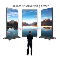 Pantalla completa de 75, 86 y 98 pulgadas, 4K, todo en uno, sistema táctil de Windows, tótem de quiosco, pantalla publicitaria, señalización y visualización digital de vídeo