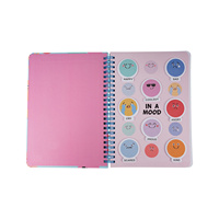 Carnet de notes A5 à spirale, couverture rigide, haute qualité, directement de l'usine, avec logo personnalisé, couleur rose, taille personnalisable