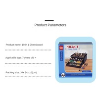 2025 nouvelle tendance multi fonction 10 en 1 jeu d'échecs en bois ensemble avec Backgammon Checker Mikado dominos Ludo Poker