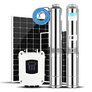 Pompe immergée solaire haute efficacité sans balais en acier inoxydable 1,25 po 24V/30V/48V/72V/96V/110V à haute pression et débit élevé - Product Image 1