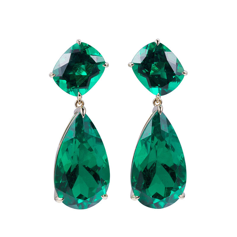 ต่างหูมรกตสังเคราะห์ 18K