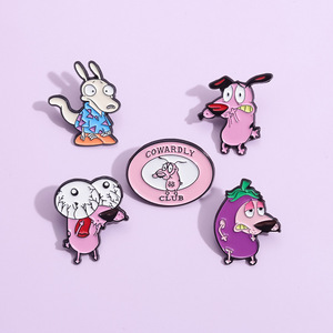 New Design Lacquerware Big-Eyed Dog Anime Enamel Pin Brooch Badge