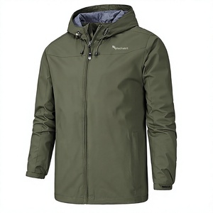 Veste en polyester unie pour homme, coupe-vent, écologique, respirante, à col montant, décontractée, pour l'automne, avec fermeture éclair sur le devant - Product Image 1