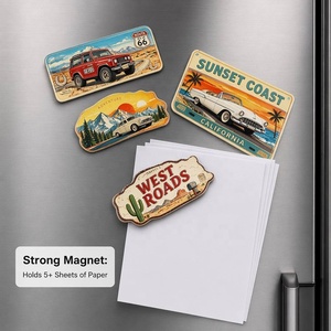 Aimant de réfrigérateur <span class=keywords><strong>en</strong></span> aluminium 3D gaufré Route 66 Californie, souvenir de <span class=keywords><strong>voyage</strong></span> routier vintage avec voitures et routes de l'<span class=keywords><strong>Ouest</strong></span>, pour cuisine, bar, man cave, garage - Product Image 3
