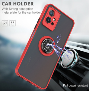 Armor Matte Case <span class=keywords><strong>para</strong></span> <span class=keywords><strong>Vivo</strong></span> Y35 Y22S Y22 V25 Y02S Y16 Y76 Y76S Y55 Y21 Y21S <span class=keywords><strong>Y33S</strong></span> anillo soporte magnético cubierta a prueba de golpes - Product Image 3