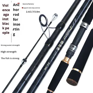<span class=keywords><strong>Canne</strong></span> à pêche en carbone personnalisée par une usine chinoise OEM, pour lancer des leurres, 2,4 m, 2,7 m, 3 m, 40-80 lb - Product Image 1