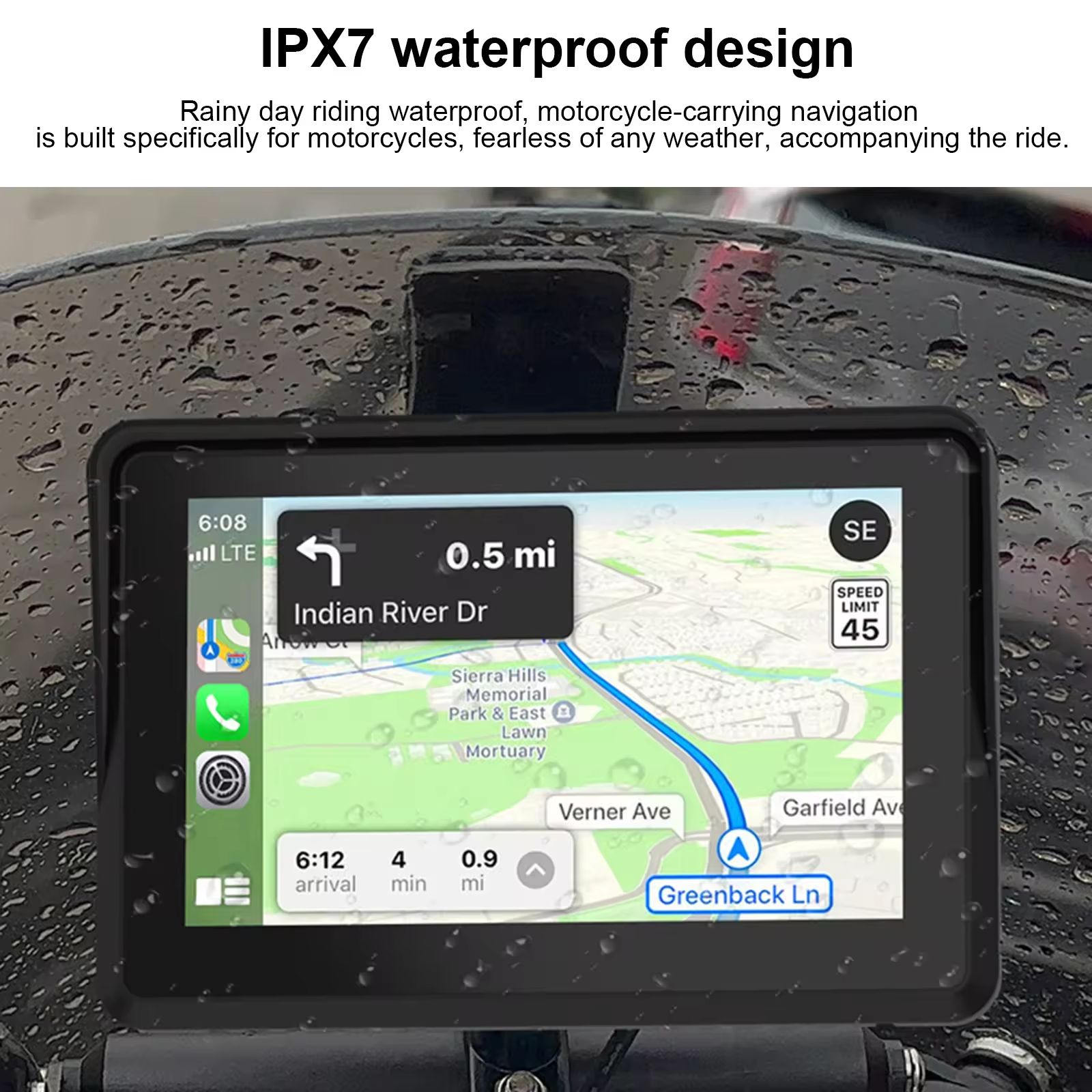 Q5S 5インチバイクGPSナビ 無線CarPlay & Android Auto対応