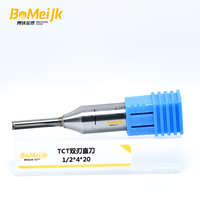BoMeiJK Mata Bor Router TCT 2 Flute 45 Helix Lurus Tanpa Serpihan 1/2 Inch Shank, Pemotong Karbida untuk Pengerjaan Kayu, ODM OEM, Potongan Bersih
