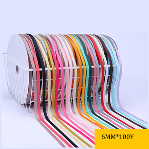 Tùy chỉnh 6mm <span class=keywords><strong>Polyester</strong></span> đôi mặt Grosgrain BĂNG BĂNG 100Y 221 màu sắc cho thông minh Ribbon Bow - Product Image 2
