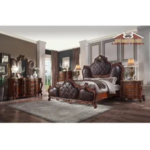 Longhao lüks avrupa İtalyan türk high end ev otel yatak odası mobilyası Modern ucuz kraliçe kral yatak odası takımları