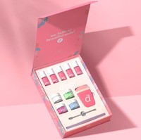 Ensemble d'ongles rose personnalisé pour filles Boîte en carton magnétique Cosmétiques exquis Emballage de soins de la peau Éponge de stratification mate