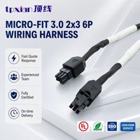 Arnés de Cables Micro-Fit 3.0 de 6 Pines y Doble Fila 43025-0600 Personalizado de Fábrica con Bloqueo Seguro y Termocontraíble, Ensamblaje de Cables OEM ODM UL