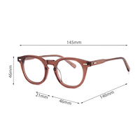 2025 Lunettes rondes de luxe pour femmes Montures en acétate personnalisées avec motif imprimé de filtre de lumière bleue