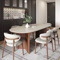 Table à manger en bois assemblée de style nordique moderne et simple pour 6 personnes, pour hôtel et villa