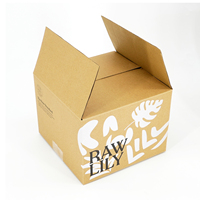 Precio barato fábrica de embalaje de papel cartón marrón caja de papel Kraft RSC transporte de plantas cajas de cartón móviles con tinta blanca
