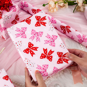 Pink Bow <b>Pattern</b> Gift Wrapping <b>Paper</b> Double-Sided Art <b>Paper</b> for Birthday Packaging - Product Image 1