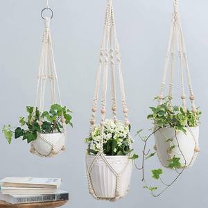 Set di Portavasi Decorativi in <span class=keywords><strong>Corda</strong></span> di Cotone per Piante da Interno ed Esterno - Product Image 1