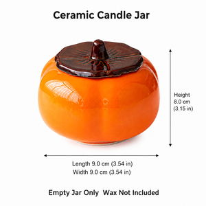 Pot à <span class=keywords><strong>bougie</strong></span> en céramique Qianrui en forme de kaki avec couvercle, fait main, <span class=keywords><strong>pour</strong></span> table, chambre à coucher, favorise le sommeil, prix d'usine - Product Image 3