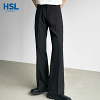 Pantalon de costume micro-évasé style coréen pour homme, résistant aux plis, taille haute, idéal pour les trajets quotidiens des hommes