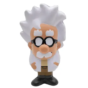 Promotional PU Soft Figure Scientist Doctor Squeeze Toy Custom Stress Reliever Einstein for medical purpose