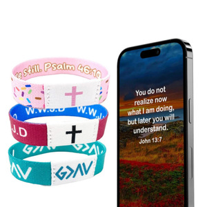 Individuell Bedrucktes 213 NFC URL-Codierung Yappy Armband RFID Gewebtes Elastisches Seil-Armband - Product Image 1