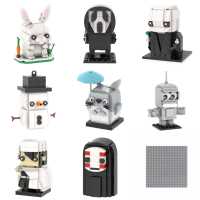 Ensemble de blocs de construction MOC Creative Brick Head, modèle de personnage à assembler soi-même, kit de briques décoratives de collection pour bureau