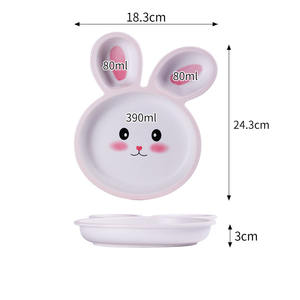 Miamine assiette à dîner mignonne de dessin animé de la maternelle, vaisselle compartimentée fournitures pour bébé assiette à dîner de nourriture auxiliaire - Product Image 5