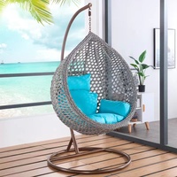 Chaise balançoire moderne en rotin pour intérieur/extérieur hamac suspendu de jardin pour cour villa hôtel mobilier d'extérieur polyvalent