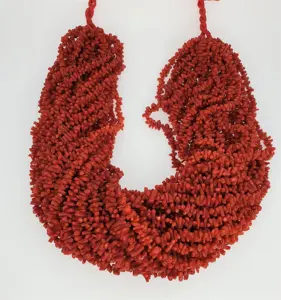 Italian Coral Necklaces 18" Long Small Rough Branch Red Jewelry Making Small CUPULINI STRANDS FULVIO DI GENNARO SRL