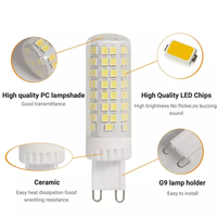 Ampoule LED G9 7W non dimmable AC220-240V 2700K-6500K 950lm CRI>80 Lampe LED G9 pour la décoration de lustre