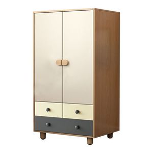 Childrens <b>Wardrobe</b> Storage Cabinet With Drawers For Bedroom Toddler Clothes Rack <b>Small</b> Apartment Low Height Design - Product Image 4