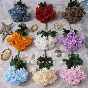 Flores Artificiales de Hortensia Simuladas con 7 Cabezas, Ramo de Seda para Decoración de Bodas y Hogar, Adorno - Product Image 1