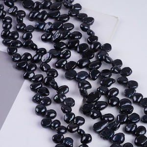 Chaîne de perles d'eau douce naturelles baroques de 7-8 mm, blanches et roses, faites à la main, pour bijoux DIY, vente en gros - Product Image 4