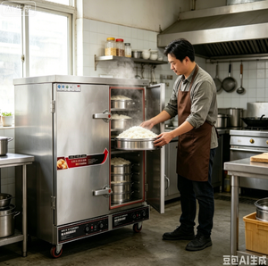 Vaporizador eléctrico comercial y armario de vapor de arroz automático en la cafetería - Product Image 6