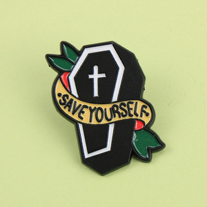 Phim Hoạt Hình Gothic Quan Tài Thư Tiết Kiệm Cho Bạn Men Kim Loại Vui Ve Áo Pins Trâm Cài Phù Hiệu Đồ Trang Sức Quà Tặng Cho Bạn Bè - Product Image 6